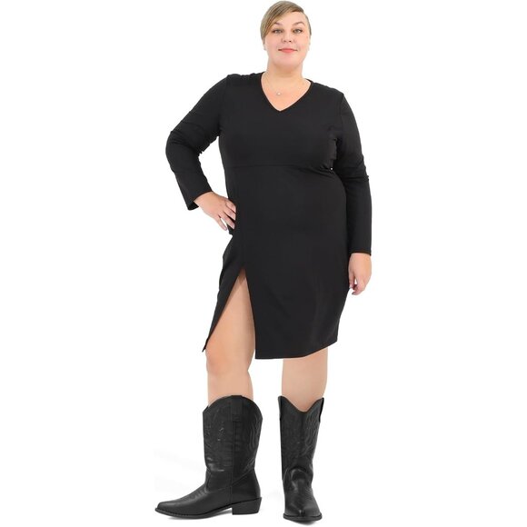 mysoft Women's Black Western Cowboy Boots Mid Calf Pointed Toe Cowgirl - Picture 2 of 6